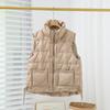 Autumn and winter new stand-up collar white duck down light down jacket vest women's casual solid color vest vest jacket tide