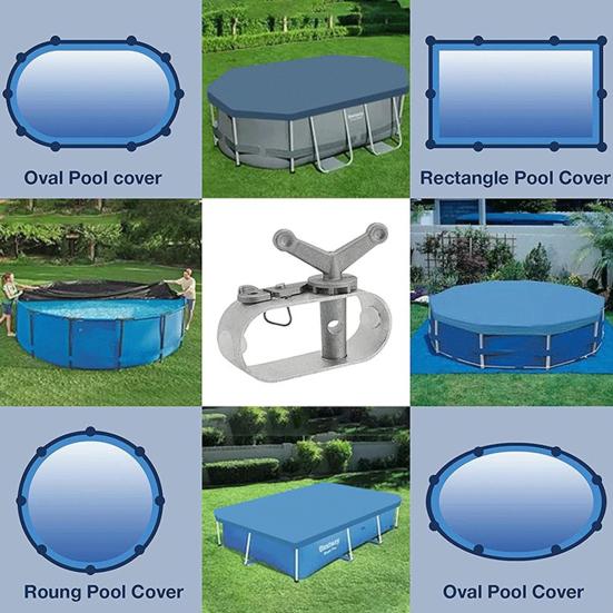 1 Set Pool Cover Winch High-Strength Universal Size Rust-proof Wide Application Simple Installation