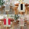 Nordic Minimalist Cotton Linen Table Runner With Tassels For Dining Room Decor