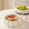 Divided Rotatable Fruit Platter Large Capacity Snack Storage Box Candy Nut Serving Tray  Kitchen