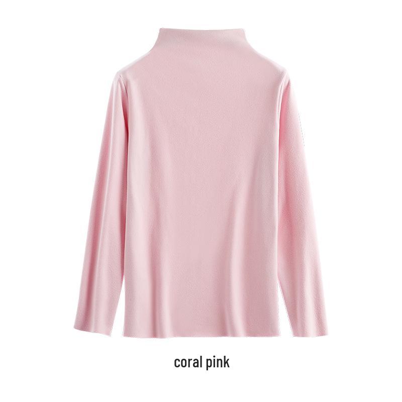 

Women s Autumn/Winter Velvet High-Collar Long-Sleeve Warm T-Shirt M (80-100 jin) рожевий