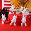 Mini Resin Rabbit Figurine Cute Bunny Home Decor Ornament