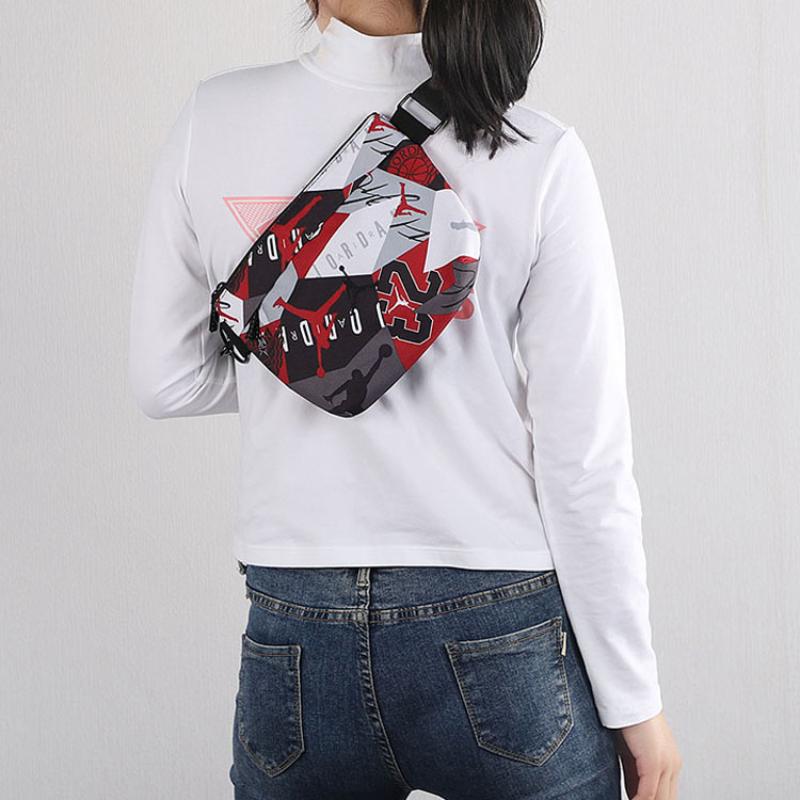 Jordan Polyester Shoulder Bag, Crossbody Bag, Fanny Pack, Sling Bag Unisex Black/Red Jordan 9A0351-R78