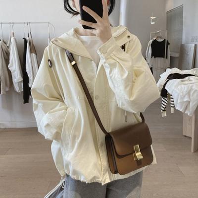 Vintage Loose Hooded Workwear Jacket for Spring and Autumn