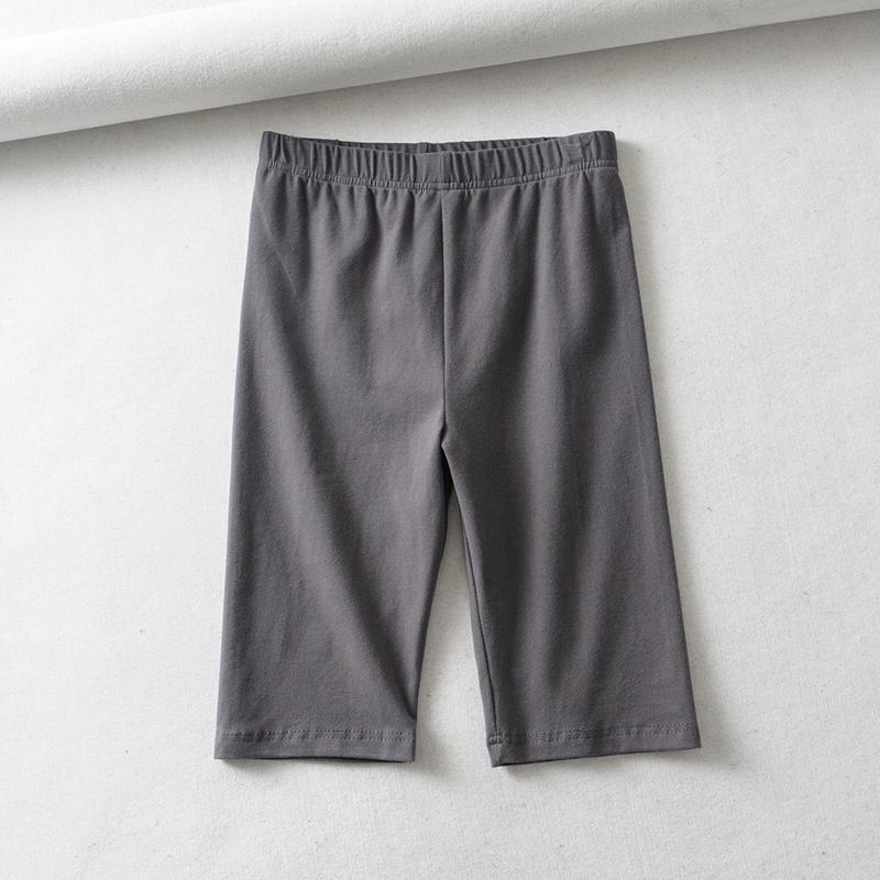 Sexy Women Cotton High Waist Elastic Pure Color Slim Knee-Length Biker Shorts Female