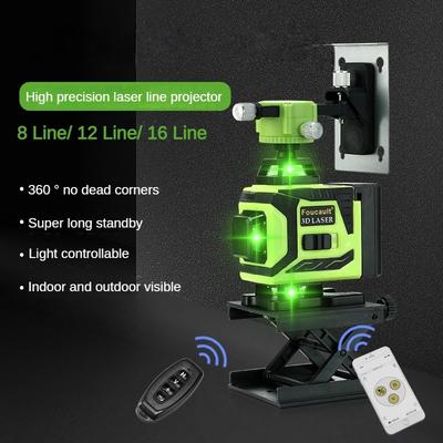 Nível Automático de Nivelamento 4D 8/12/16 Linhas Luz Verde Nível 360° Ferramenta de Medição Cruzada Horizontal e Vertical Novo Mini Nível Laser Infravermelho