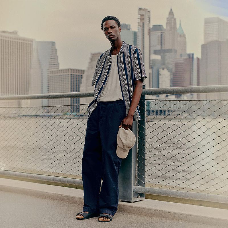 

HM Men s Casual Pants Autumn Fashion Elastic Waist Straight Loose Trousers American Trousers Overalls 1231065