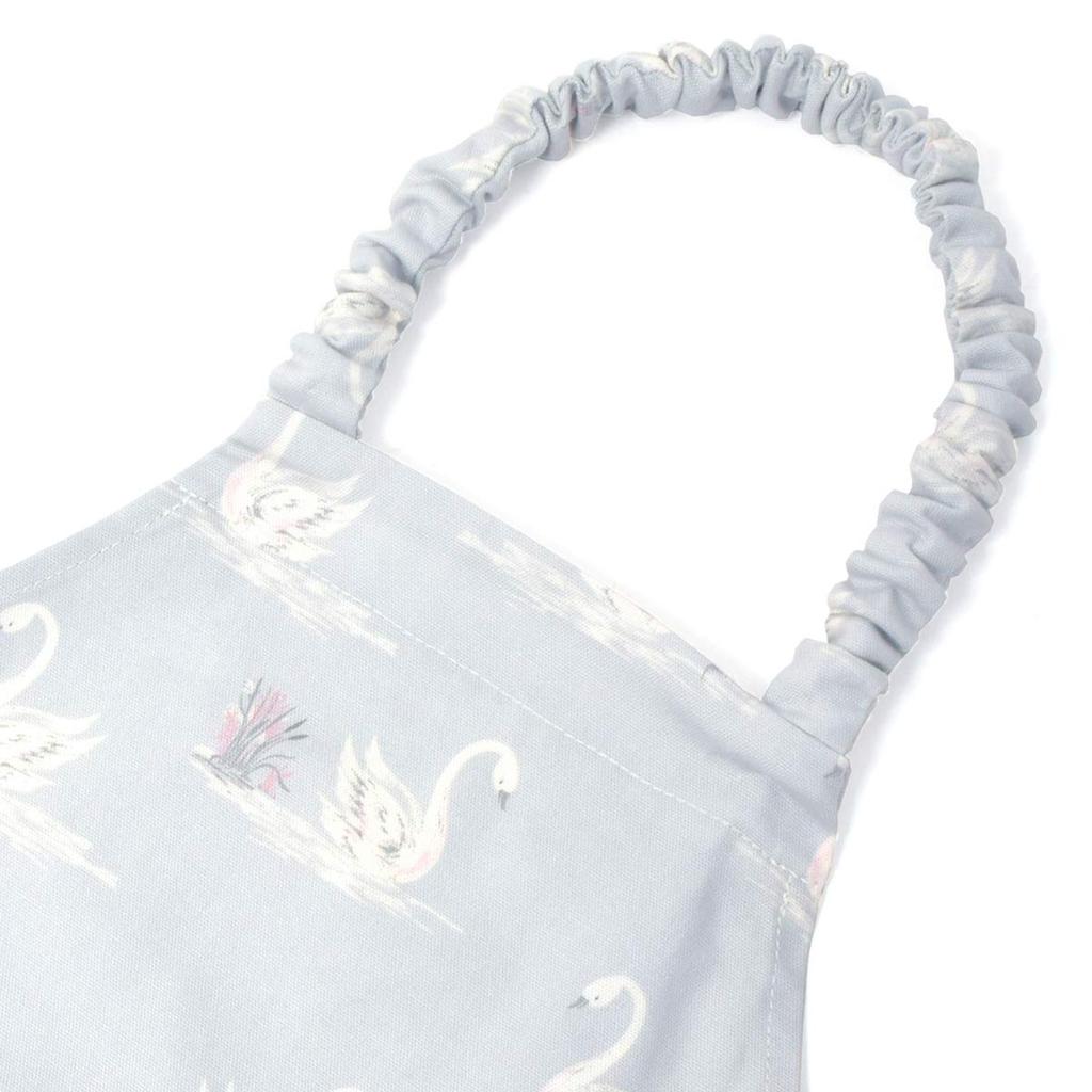 COLORFUL CANDY STYLE LAURA ASHLEY Kids Apron for Triangle Scarf Elementary School Size Easy To Put On and Take Swans N1251730 Girls, Set, Students,