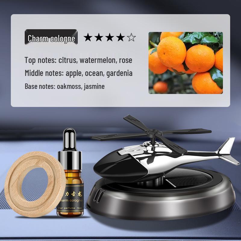 Solar-Powered Rotating Airplane Car Air Freshener - Gardenia Scent