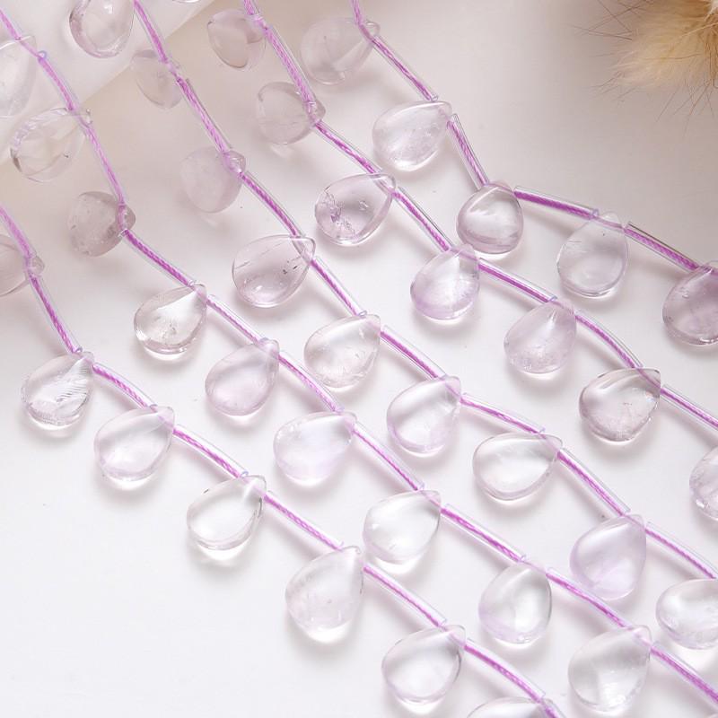 Urugwajskie lawendowe ametystowe okrągłe koraliki - naturalne kamienne akcesoria do biżuterii DIY