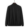 Large Size Autumn New Plus Fat Plus Size Loose Men's Business Casual Jacket Thin Coat Men's Solid Color Round Neck