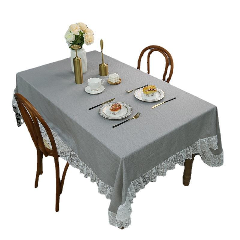 Nordic Simple Linen Tablecloth Household Rectangular Dining Table Cloth Ins Style Coffee Table Cover Table New Lace Cloth