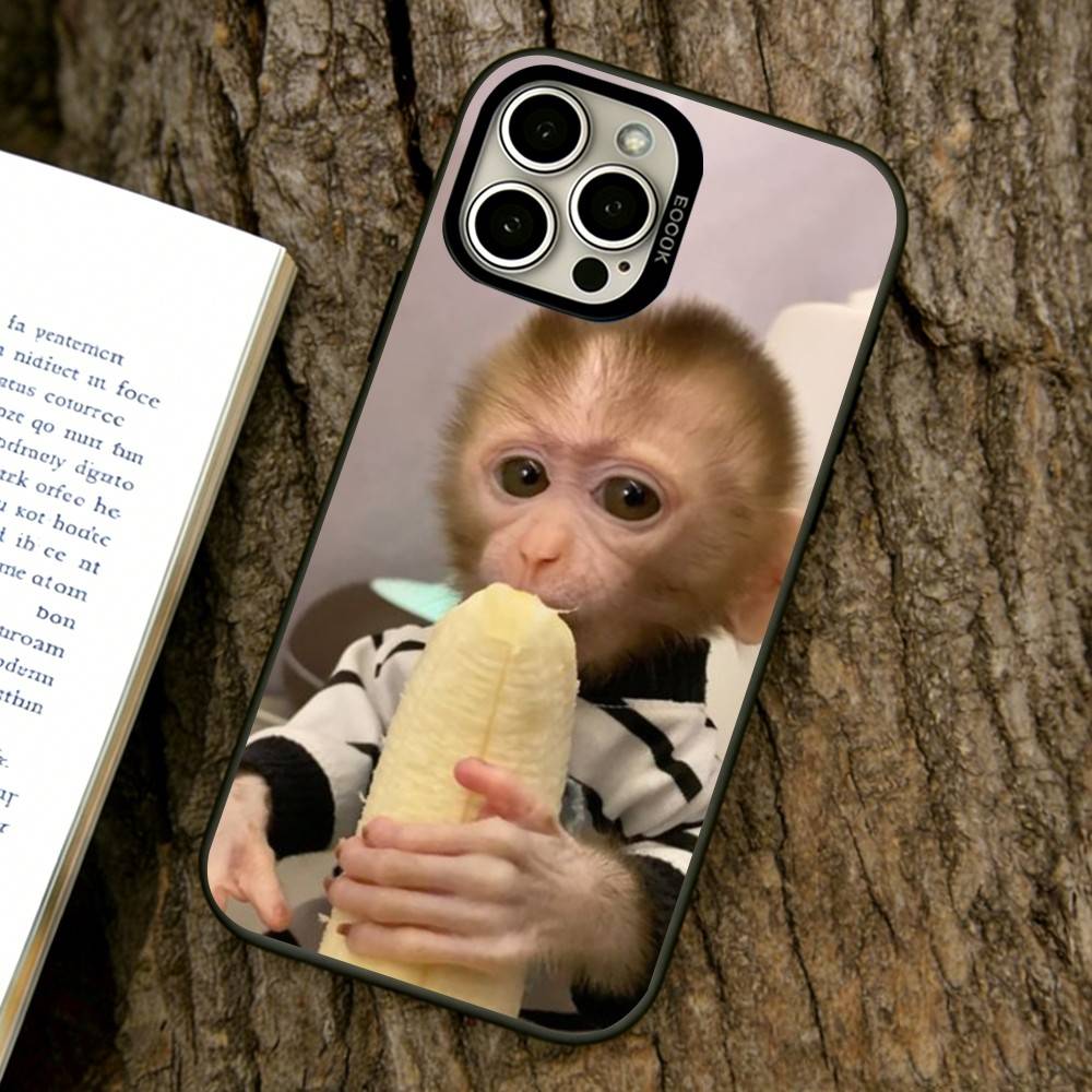 Little Monkey  Phone Case For iPhone 17,16,15,14,13,12,11 Plus,Pro Max,XS,Colorful Silver Phone Case Funda Cover