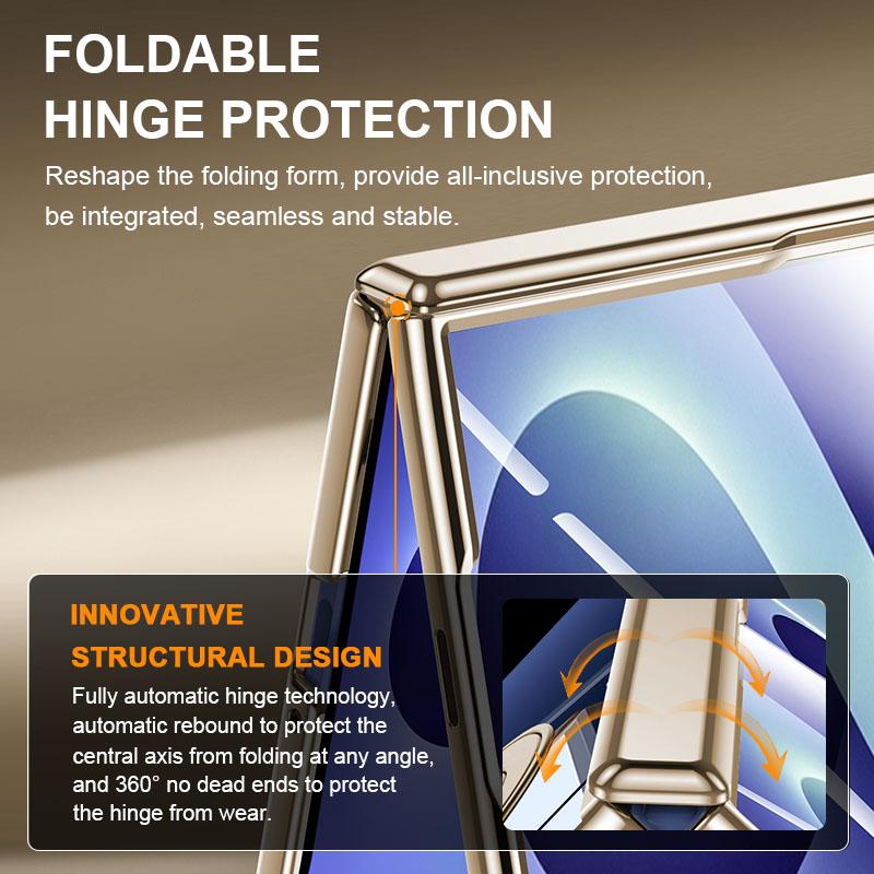 New Case For Samsung Galaxy Z Fold 8 Cover With 360 Rotatable Ring Holder Phone Stand Z Fold8 Cases Tempered Film Glass Bracket