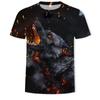 Summer Trendy Wolf Men's T-shirt 3D Digital Printed Short Sleeve Fashion Personalized Men's Wear T-Shirts Men’s
