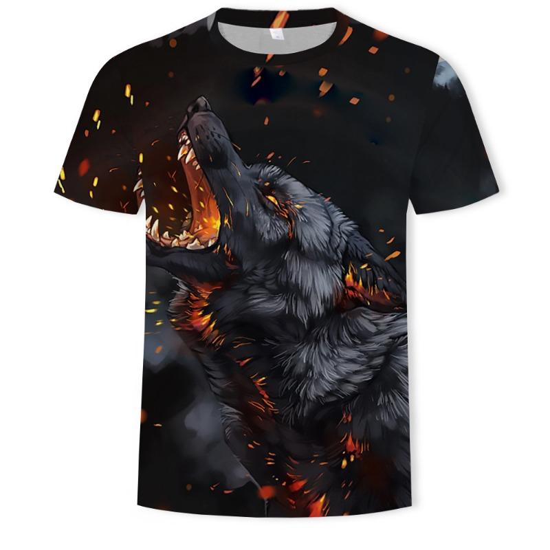 Summer Trendy Wolf Men's T-shirt 3D Digital Printed Short Sleeve Fashion Personalized Men's Wear T-Shirts Men’s