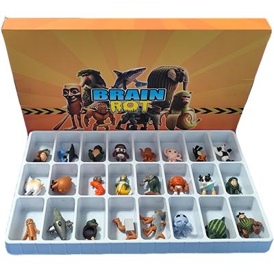 24Pcs Italian Brainrot Tung Tung Sahur Figures Doll Tralalero Tralala Bombardino Crocodilo Shimpanzini Bananini Model Toy Gift