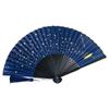 2025 Trend Classic Starry Silk Folding Fan,Chinese Japanese Fabric Bamboo Folding Dance Hand Fan