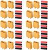 XT90 Connectors 10 Pairs – Male & Female – High Quality for RC LiPo Batteries – Includes 40 Heat Shrink Tubes – Yellow Red Black – Plastic