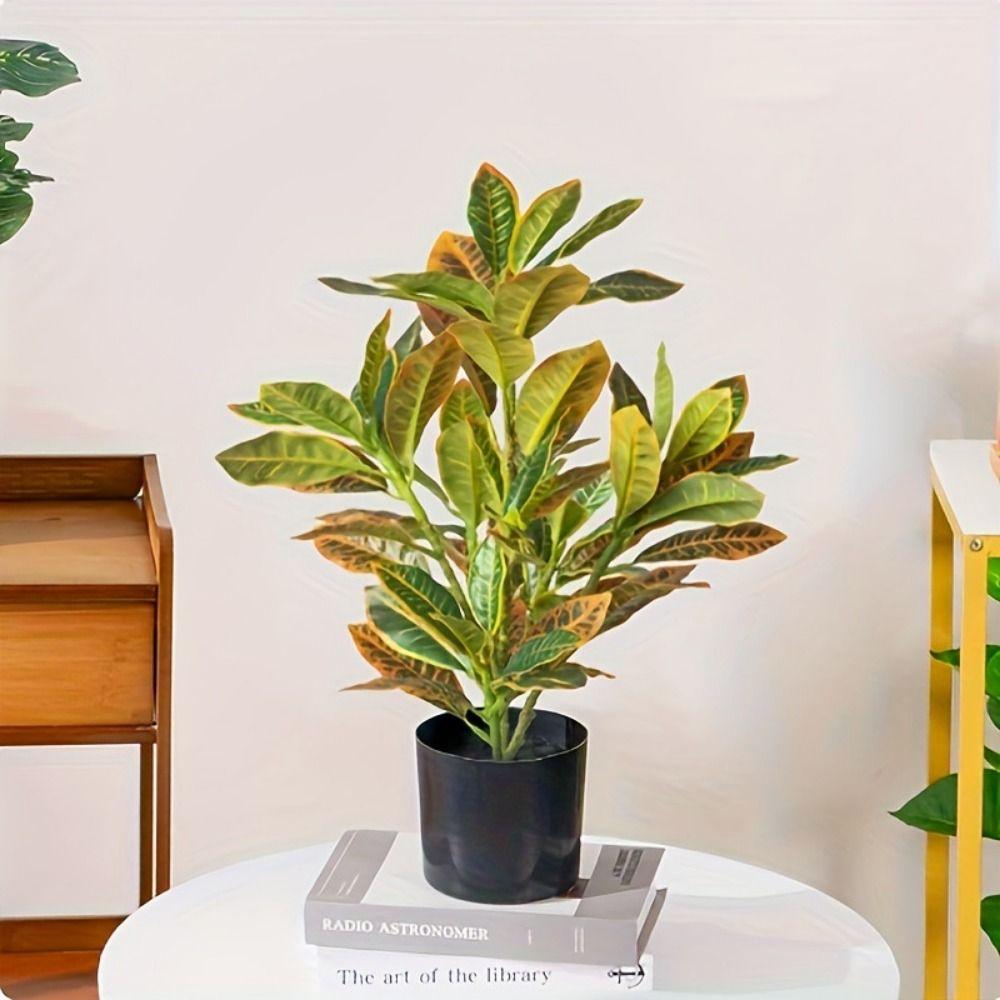 Creative 24cm/32cm Artificial Plant Green&Yellow Photo Props Simulation Plant Desktop Ornament Faux Plant Home Decoration