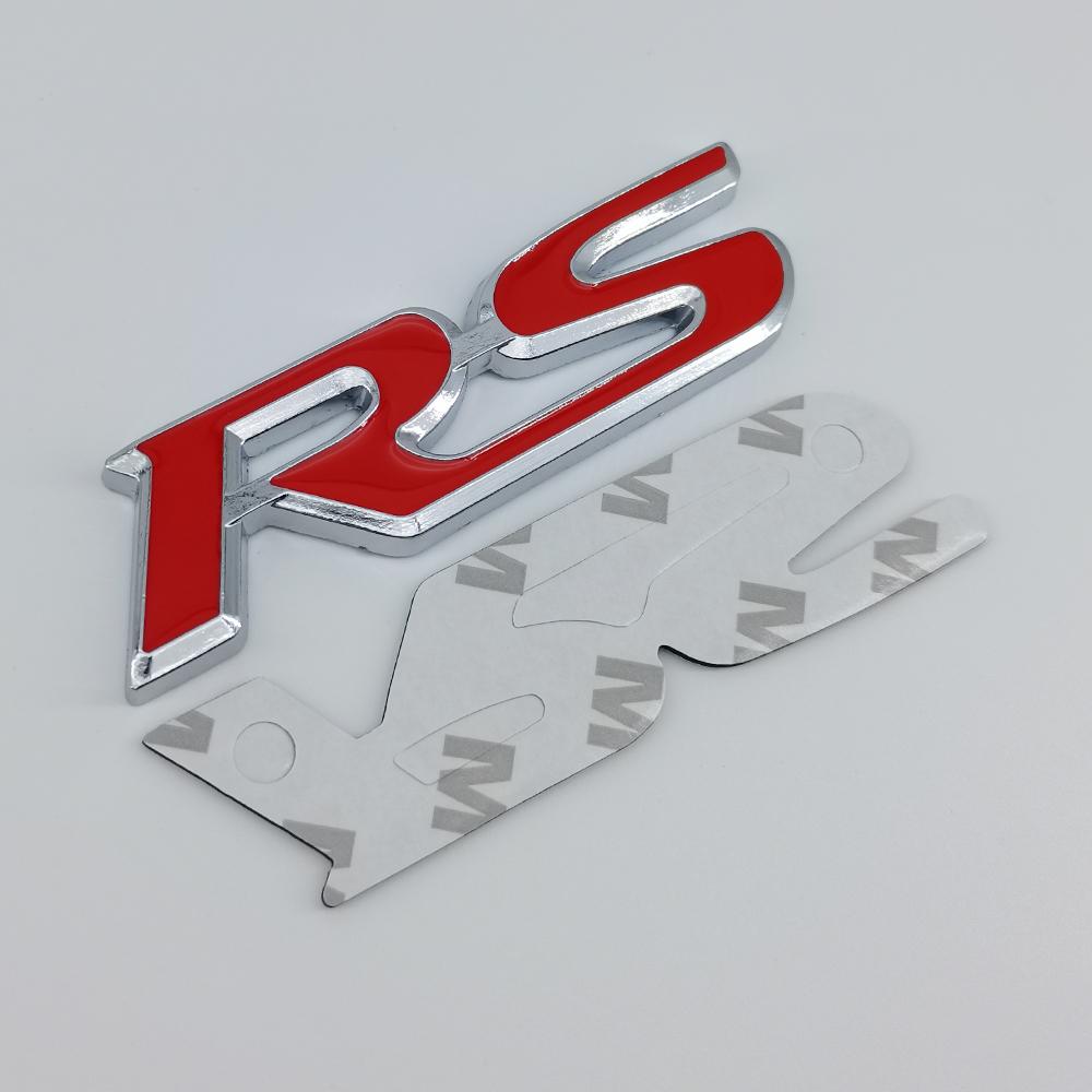MPC4 3D Metal Logo RS Emblem Letters Car Front Grille Badge Rear Trunk Sticker For Honda Civic City Fit Shuttle Jazz Car Acceessories