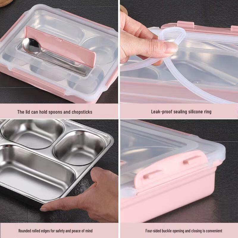 304 Stainless Steel 5-Compartment Bento Lunch Box