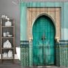 Blue Door Shower Curtain, Bathroom Decorative Shower Curtain, Waterproof Shower Curtain with Hooks