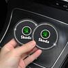 bqfhy4 1/2pcs Non-slip Car Water Cup Pad Diamond Bottle Holder Coaster For Skoda Octavia MK2 MK3 2 3 A7 Fabia Karoq Kodiaq Rapid