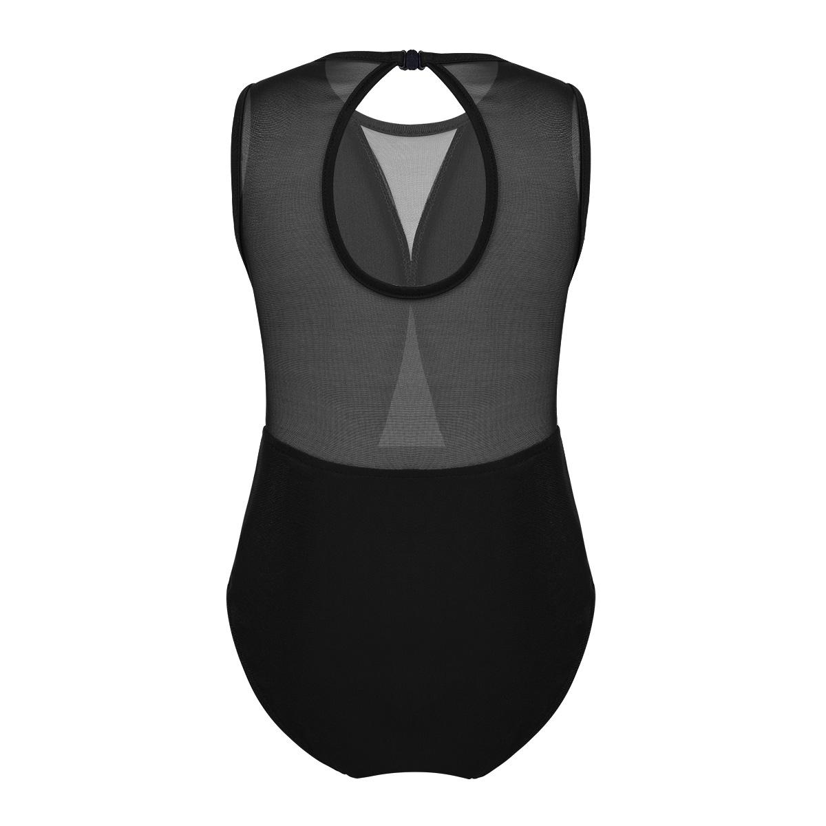 IEFiEL Kinderen meisjes ballet dans turnpakje ballerina bodysuit party mouwloze sleutelgat terug gymnastiek jumpsuit 4-5 Years zwart