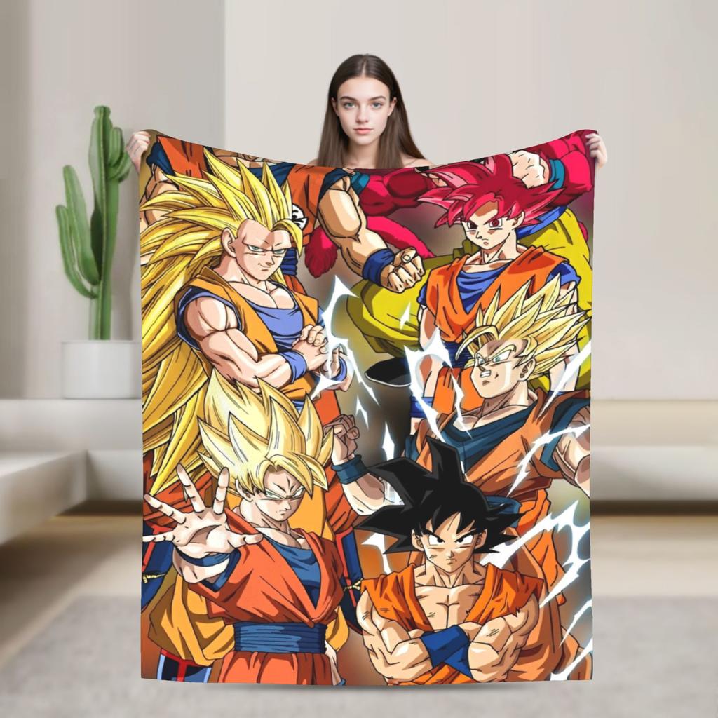 Japanese Anime DBZ Blankets Plush Throw Blanket Summer Air Conditioning Portable Soft Warm Bedsprea,