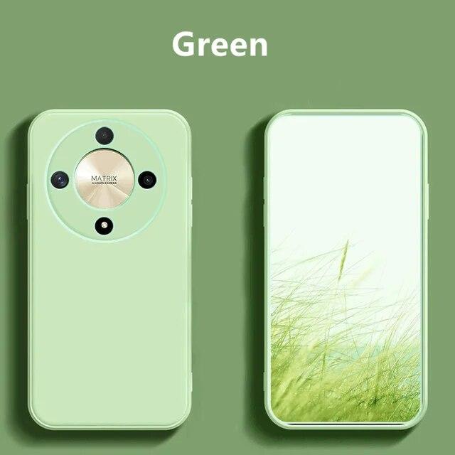 

Чехол для Honor X9B 5G X9 B, чехол Honor Magic6 Lite 5 4 Lite, бампер, жидкий силикон, противоударный мягкий чехол из ТПУ для Honor Magic 6 Lite, матовый чехол ярких цветов HonorMagic4 Lite 5G зелёный