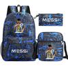 Football Star Print Youth Primary And Secondary School Students Schoolbag Three-Piece Set Men'S And Women'S Backpack