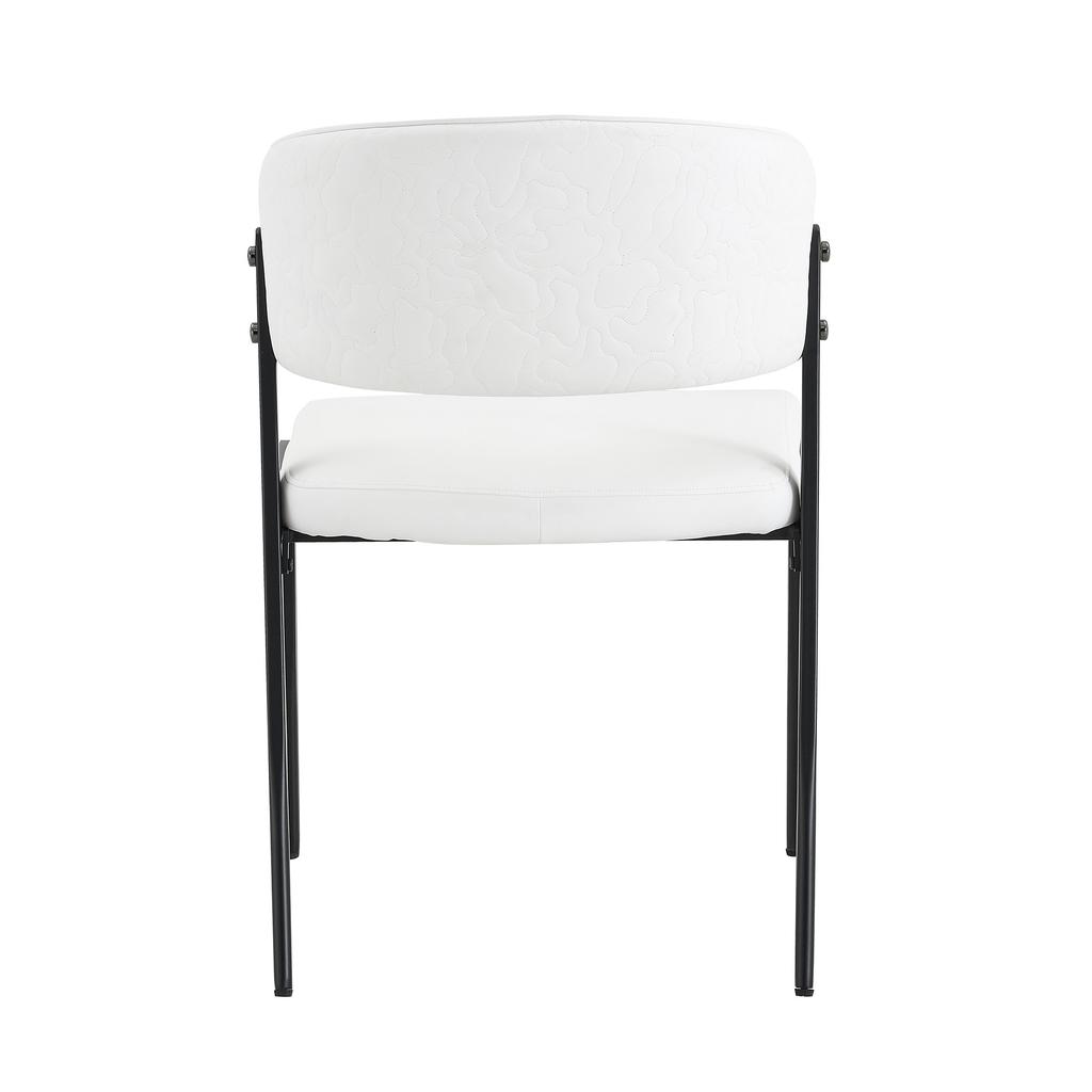 Set of 2 Modern Dining Chairs with Metal Frame, Upholstered Seat and Backrest – Sturdy
