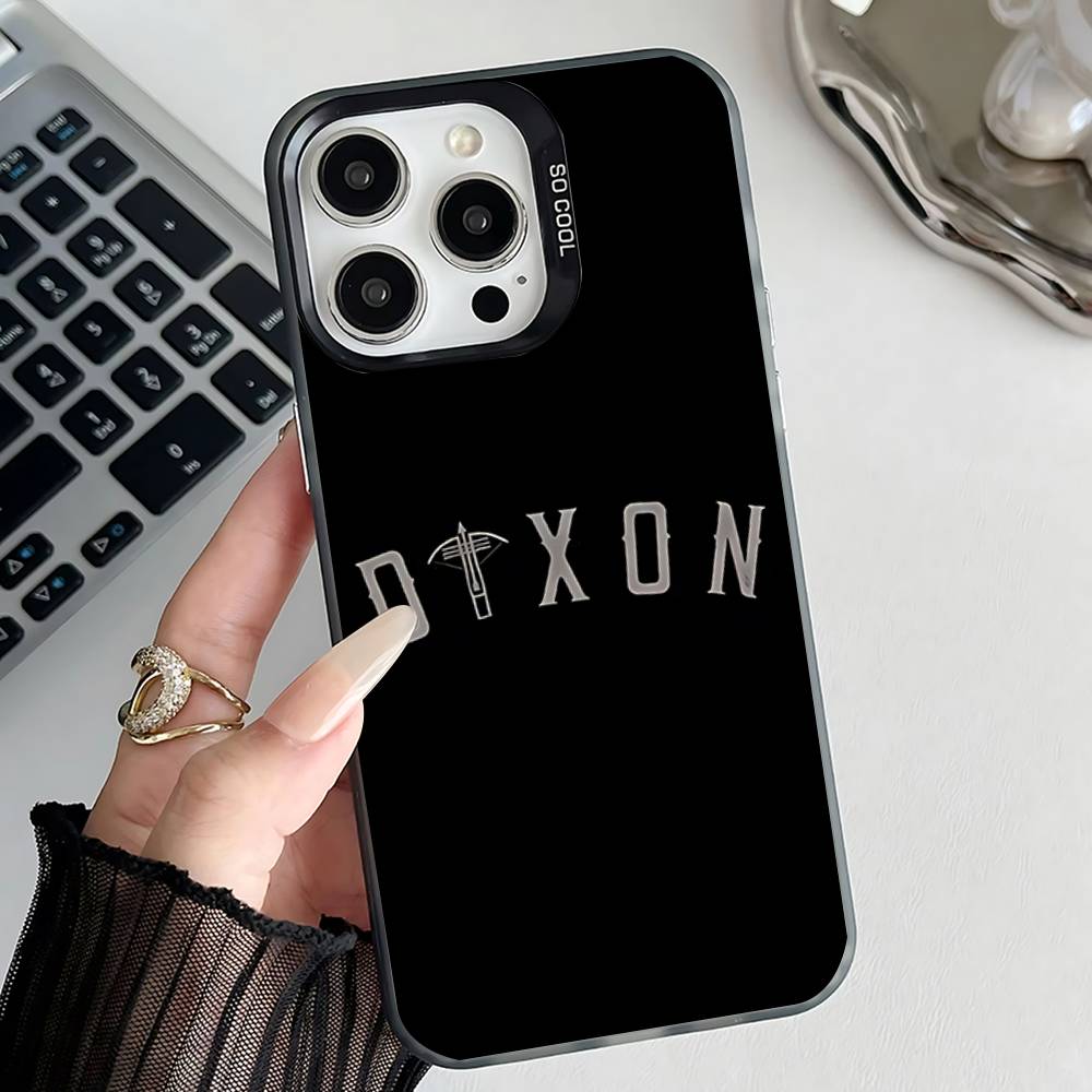 D-Daryl Dixon Wings Zombie Phone Case For iPhone 17,16,15,14,13,12,11,Pro,Max,Plus,E,Air,Mini Black IMD Cover