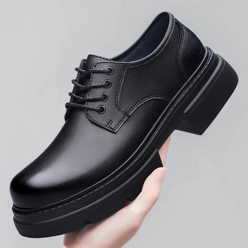 Fashion Formal Dress Footwear British Style Genuine Leather Mens Oxford Shoes Retro Casual Shoes Elegantes Male Business Shoes Sneakers