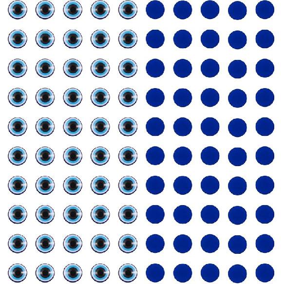 Pandahall 60Pcs Evil Eye Glass Cabochons - 12mm Half Round Flatback Dome Lucky Eye Cameo Gem Cover Beads for Pendant Props Photo Jewelry Making