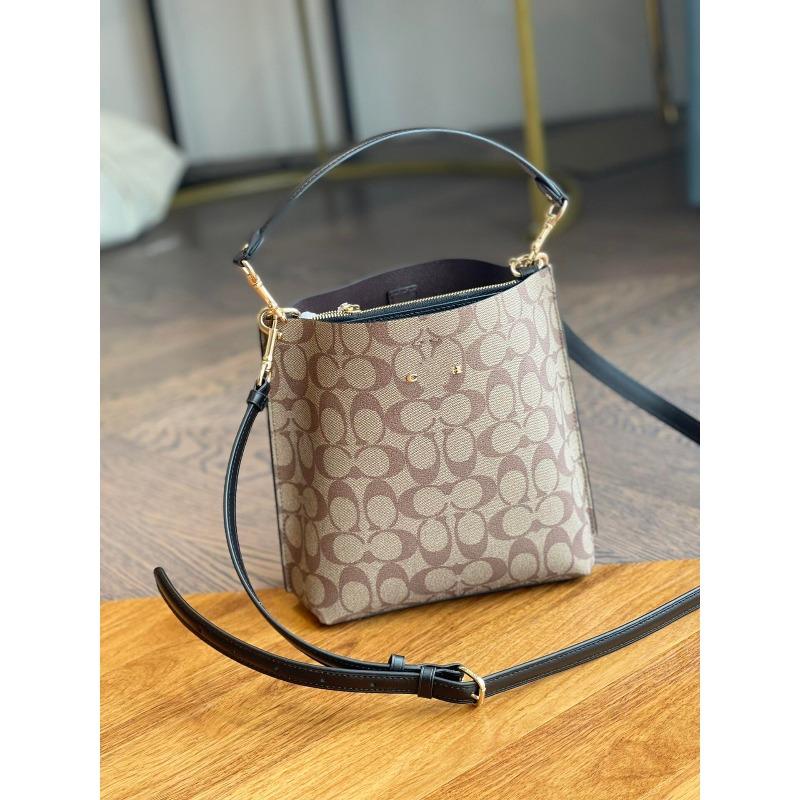 

2 Bucket Bag Classic Printed Retro Handbag Fashion Shoulder Crossbody Commuter Women s Bag dimensions: 22*21*10cm