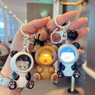 Panda & Capybara Luminous Keychain: Cute Night Light & Bag Pendant