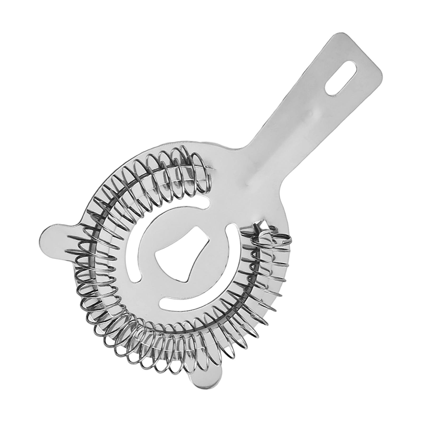 

Stainless Steel Cocktail Strainer Bar Tool with Spring Coil Handle for Mixing Drinks and Filtering Ice for Home and Professional Use One Size