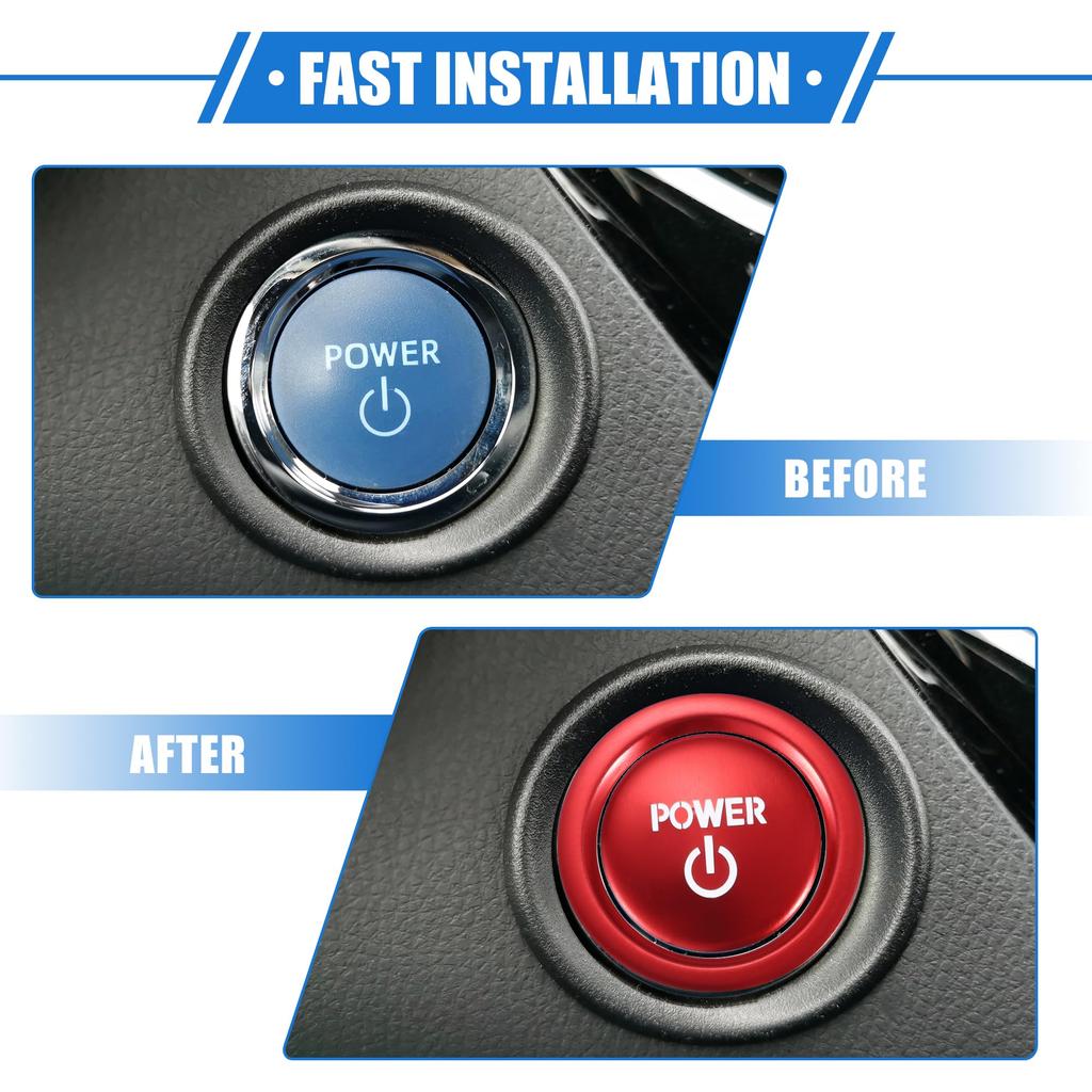 A ABSOPRO Car Engine Start Ignition Power Button Cover Trim For To Yota Compatible