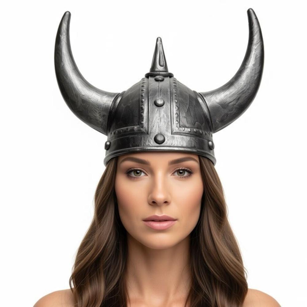 Antik aussehender Wikingerhorn-Hut Helm Kunststoff-Stierhorn Kopfbedeckung Herren Damen