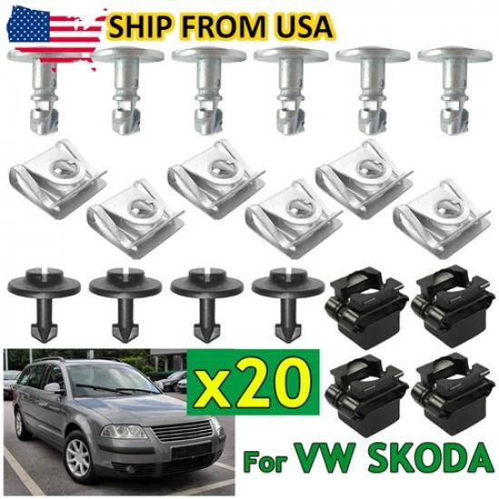 For VW Passat B5 SKODA Superb I Engine Underbody Undertray Clips Shield Fastener