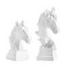Equine Head Statue Decor, Resin Figurines, Set of 3 for Display Gift