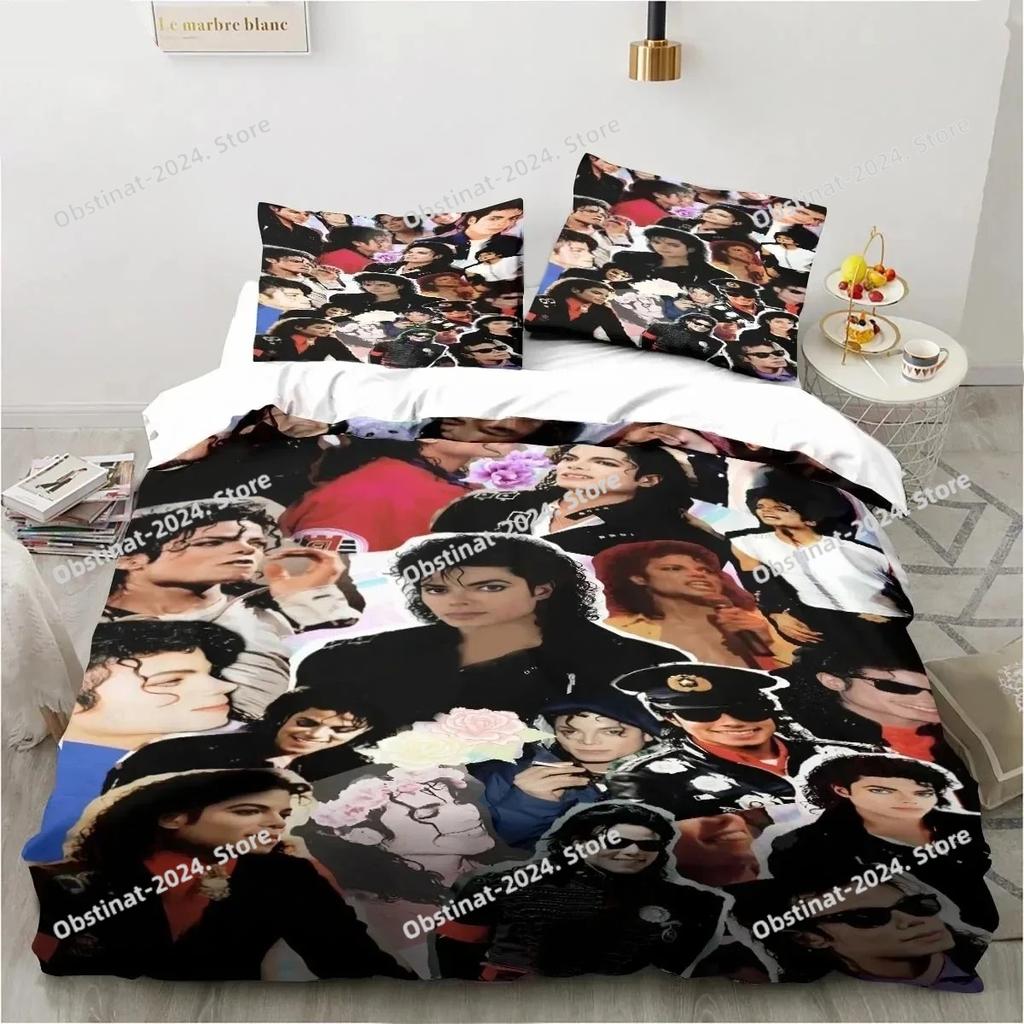 3D Printing Michael Jackson Bedding Set Duvet Cover Bed Set Quilt Cover Pillowcase Comforter king Queen Size Boys Adult
