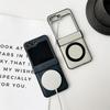 Magnetic Rotating Bracket Phone Case for Samsung Galaxy Z Flip 6 5 4 Flip6 Flip5 Flip4 Flip3 5G Leather Hinge Protective Cover