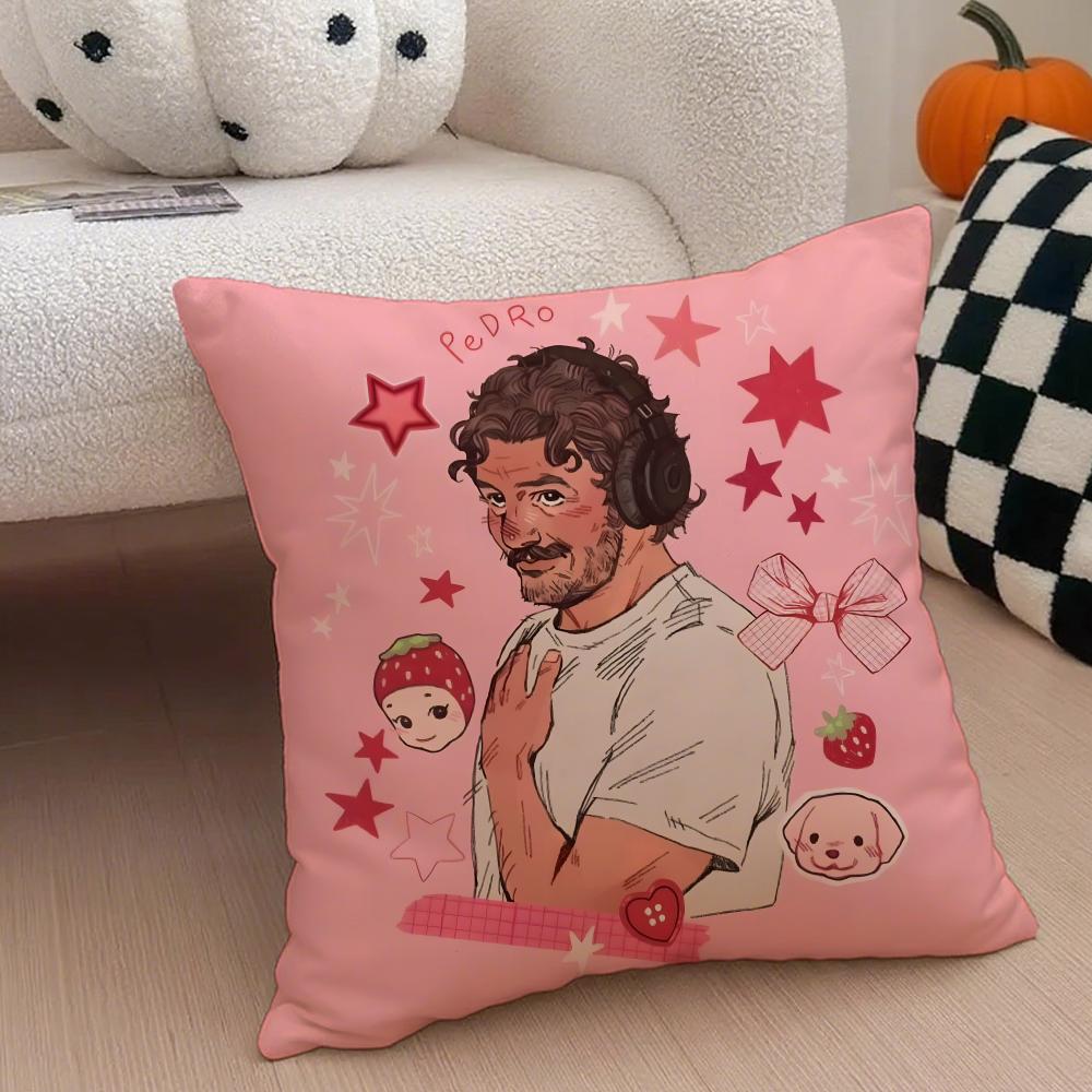 Hot Actor P-Pedro Pascal Cushion Cover Linen Pillow Case Soft Breathable Protective Couch Room Decoration