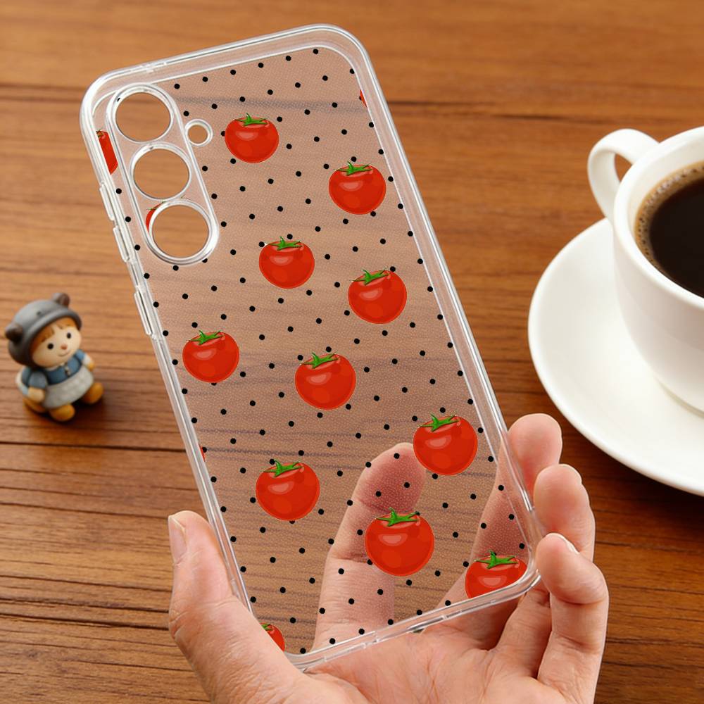 

K-Корейский Ins T-Two Ted T-Помидор Чехол для телефона Для Samsung S25,24,21,22,23,30,Ultra,20,Plus,Fe,Lite,Note Прозрачная крышка Samsung S30Ultra5G