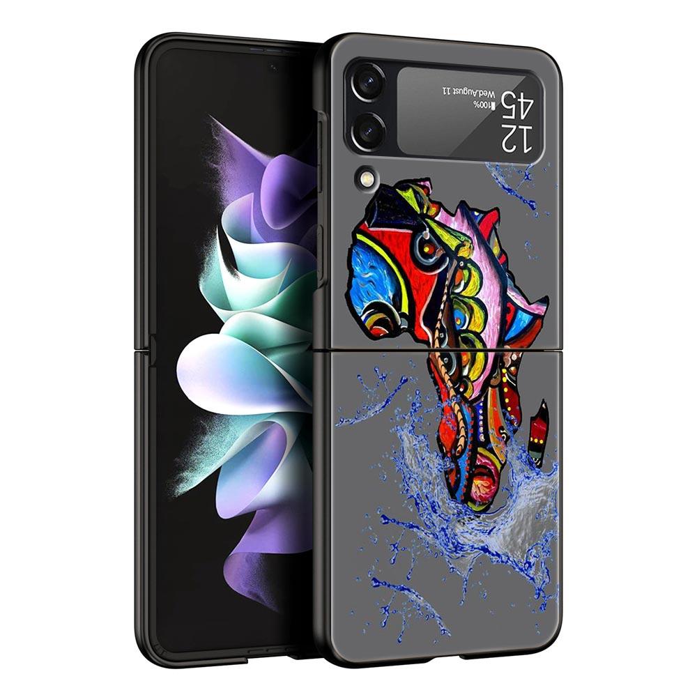 Карта Африки География Расписной Чехол для Телефона Для Samsung Galaxy Z Flip 6 5 4 3 Чехол Для Samsung Z Flip3 Flip4 Flip5 Жесткая Поликарбонатная Крышка
