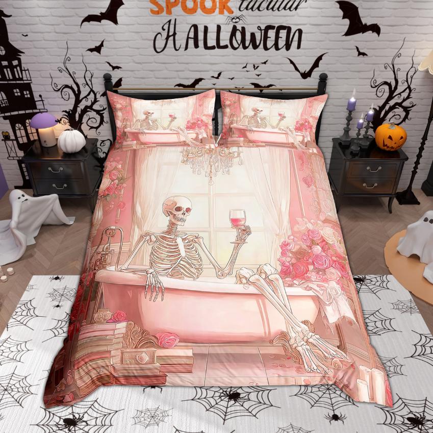 Comforter Homewish Funny Skull Skeleton 2Pcs/3Pcs Happy Halloween Bedding Treat Or Trici