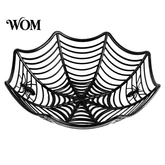 Spinnennetz Süßigkeitenschale Halloween Korb, Kunststoff Spinnennetz Design Obst Servierschale, Auffällige Dekoration für Leckereien oder Trick-Halter für den Esstisch,